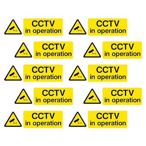 Überwachungskamera Warnschilder | Außen Überwachungskamera Schild | 10 Stück Verblassungsresistente Sicherheitsaufkleber Für Eigentum | Für Büro, Haus, Innen, Zuhause, Außen, Einfahrt Und von Generisch