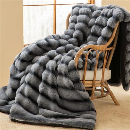 Überwurfdecke aus Kaninchenfell, weiche, warme, flauschige Winterdecke für gemütlichen Komfort auf Bett und Sofa Überwurfdecke aus Kaninchenfell, weiche, warme, flauschige Winterdecke für gemütlichen Komfort auf Bett und Sofa von Generisch