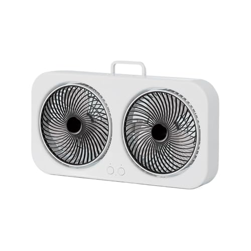 USB Ventilator, Ventilator Klein Tischventilator Mit Starkem Luftstrom Und Leise Betrieb 3 Geschwindigkeiten, Doppelkopf-Design, Einfach Zu Tragen Für Büro, Zuhause Und Im Freien, 1200mah von Generisch