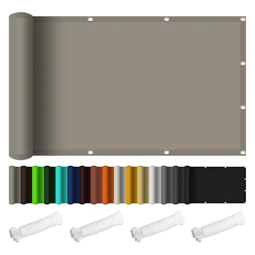 UV-Schutz, 150 x 450 cm, wasserfest, Gartenüberdachung, Sonnenschutz, Stoff mit 4 Seilen, für Terrasse, Pergola, Rasen, Außenbereich, Taupe UV-Schutz, 150 x 450 cm, wasserfest, Gartenüberdachung, Sonnenschutz, Stoff mit 4 Seilen, für Terrasse, Pergola, Rasen, Außenbereich, Taupe von Generisch