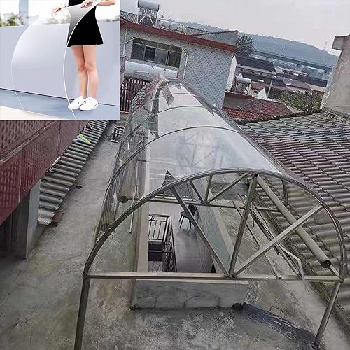 UV-beständige, transparente Polycarbonat-Dachbahnen, 2 mm dick, regenfest, vielseitiger Sonnenschutz für Gewächshäuser, Vordächer, Frühbeete, anpassbare Größe 1 x 20 m von Generisch