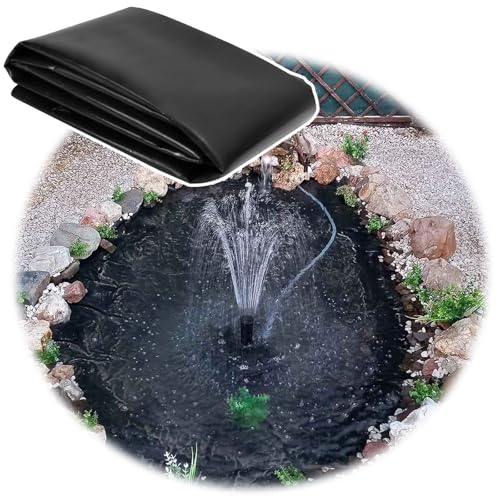 UV-beständige Teichfolie, 0,12 mm dick, schwarze Gummimembran für Landschaftsbau, Pools und Springbrunnen, leicht zu schneiden, erhältlich in den Größen 1 m bis 13 m von Generisch