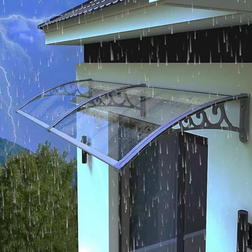 UV-beständiges, gebogenes Polycarbonat-Türvordach – wetterfester Eingangsschutz für Vorder- und Hintertürschutz und Haltbarkeit im Freien UV-beständiges, gebogenes Polycarbonat-Türvordach – wetterfester Eingangsschutz für Vorder- und Hintertürschutz und Haltbarkeit im Freien von Generisch