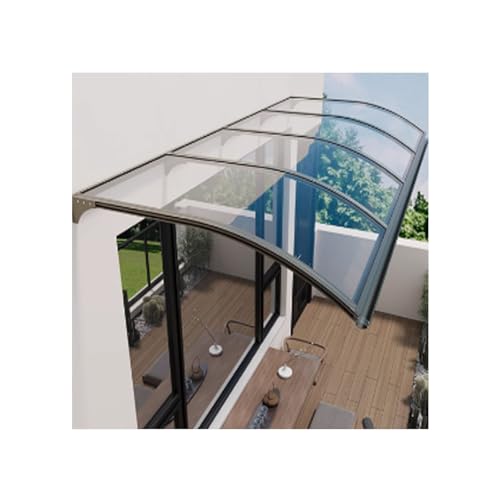 UV-beständiges Polycarbonat-Markise für Türen und Fenster, 140 x 250 cm, Outdoor-Unterstand mit effizienter Drainage, um Pfützen zu verhindern UV-beständiges Polycarbonat-Markise für Türen und Fenster, 140 x 250 cm, Outdoor-Unterstand mit effizienter Drainage, um Pfützen zu verhindern von Generisch