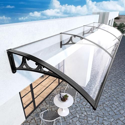 UV-beständiges Polycarbonat-Vordach für den Außenbereich – selbstreinigende gebogene Fenstermarkise mit Aluminiumstütze – 120 x 160 cm – Wetterschutz & Langlebigkeit UV-beständiges Polycarbonat-Vordach für den Außenbereich – selbstreinigende gebogene Fenstermarkise mit Aluminiumstütze – 120 x 160 cm – Wetterschutz & Langlebigkeit von Generisch