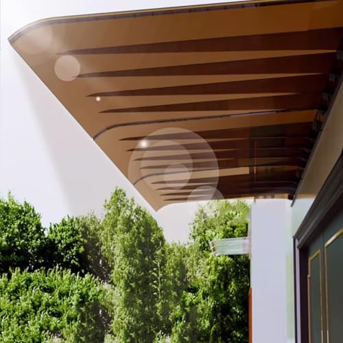 UV-beständiges Vordach für die Veranda, Vordach, mit gebogenem PC-Dach, unsichtbarer Fenster-Regenschutz für verbesserten Wetterschutz UV-beständiges Vordach für die Veranda, Vordach, mit gebogenem PC-Dach, unsichtbarer Fenster-Regenschutz für verbesserten Wetterschutz von Generisch