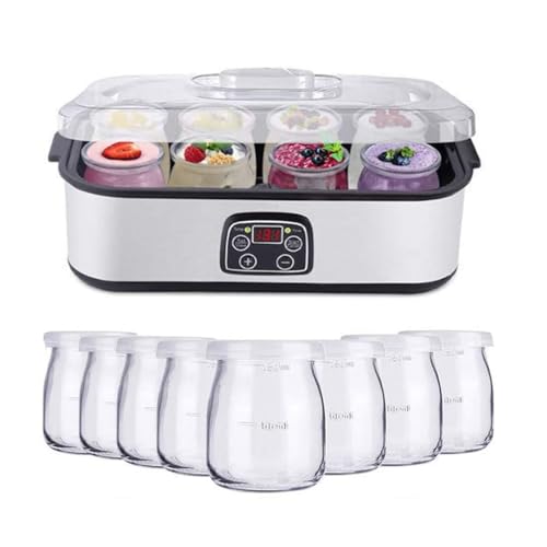 Ultimate Joghurt Maker 1400ML mit 8 Gläsern, Einstellbare Temperatur & Zeitsteuerung, Automatische Maschine mit LCD-Display - Perfektes Gesundheitsgeschenk für Männer & Frauen von Generisch