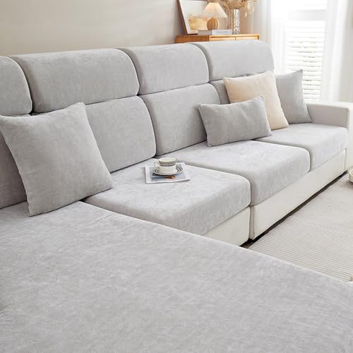 Ultimativer rutschfester Stretch-Sofabezug, vollständige Abdeckung für L-förmige Sektionalsofas, grauer Couchschutz, langlebiger und stilvoller Schonbezug für Wohnzimmermöbel von Generisch