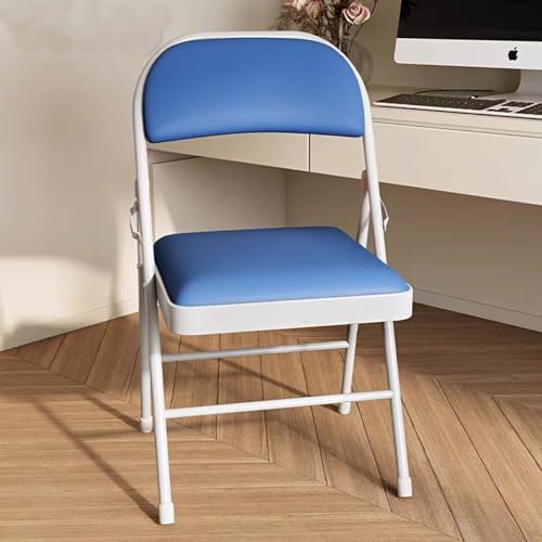 Ultra Comfort Klappstuhl mit dick gepolsterter Sitzfläche, weiches Kissen, Metallrahmen, ideal für den Innenbereich, Büro, Schreibtisch, Computerstuhl, Blau, 79 x 47 x 45 cm Ultra Comfort Klappstuhl mit dick gepolsterter Sitzfläche, weiches Kissen, Metallrahmen, ideal für den Innenbereich, Büro, Schreibtisch, Computerstuhl, Blau, 79 x 47 x 45 cm von Generisch