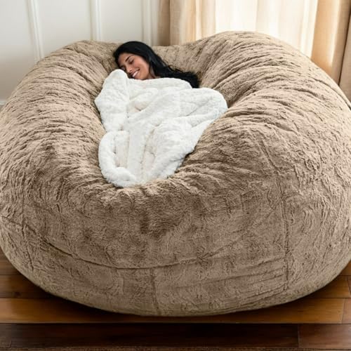 Ultra weicher Kunstfell-Pouf-Stuhl – Extra großer Gaming-Sitzsack für Erwachsene, waschbar, birnenförmiger Bezug für Wohnzimmer und Garten, J, 150 x 75 cm Ultra weicher Kunstfell-Pouf-Stuhl – Extra großer Gaming-Sitzsack für Erwachsene, waschbar, birnenförmiger Bezug für Wohnzimmer und Garten, J, 150 x 75 cm von Generisch