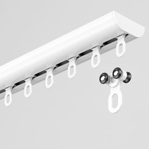 UltraSlim Deckenhalterung Vorhangschienensystem für Wohnzimmer und Schlafzimmer, einfache Installation, Raumteiler-Set von Generisch