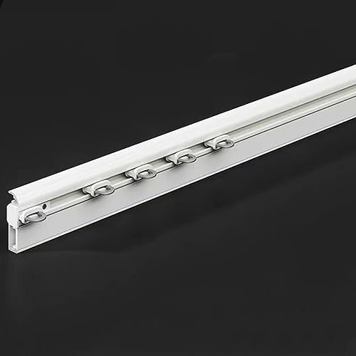 Ultradünne Deckenvorhangschiene – unsichtbare Installation Aluminium Raumteiler & Duschvorhangstange einläufig 2,3 m weiß – perfekt für Fenster & Räume von Generisch