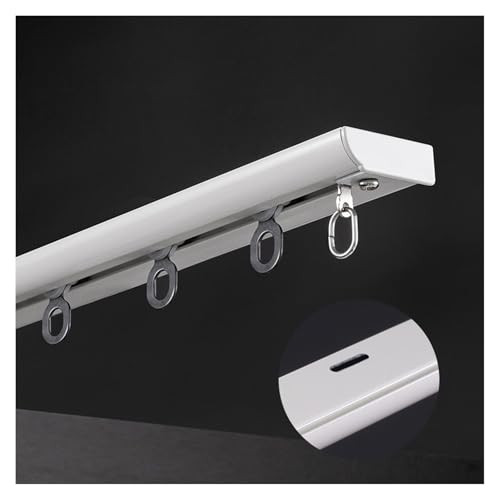 Ultradünne Vorhangschiene mit leisem Seilzugsystem, einfache Installation, einzigartiges Design, perfekt für Heimstudio und Luxushotels, Weiß, 80 cm Vorhangstange von Generisch