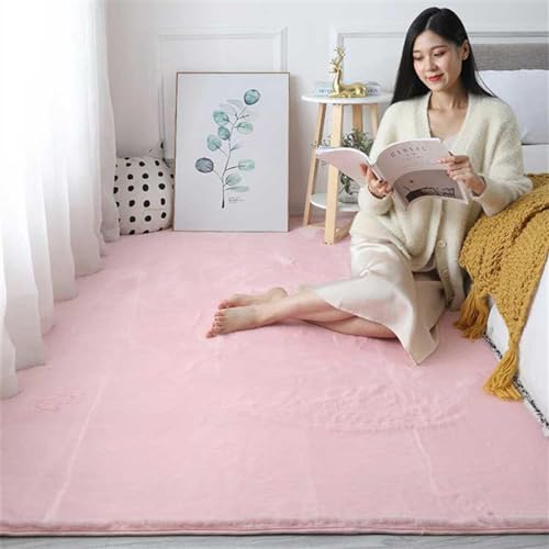 Ultraweicher Kaninchenfell-Teppich – luxuriöser flauschiger Teppich für Wohnzimmer, Schlafzimmer, Nachttisch, fusselfrei, seidig, glatt, Rosa, 200 x 200 cm – gemütliche Heimdekoration Ultraweicher Kaninchenfell-Teppich – luxuriöser flauschiger Teppich für Wohnzimmer, Schlafzimmer, Nachttisch, fusselfrei, seidig, glatt, Rosa, 200 x 200 cm – gemütliche Heimdekoration von Generisch