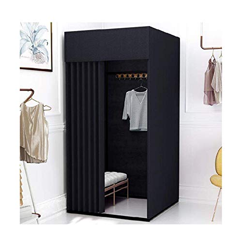 Umkleidekabine für Bekleidungsgeschäft, einfacher Umkleideraum mit Metallrahmen, einfach zu montieren, temporärer Ankleidezimmer, verbesserter Sichtschutz, Farbe: Schwarz, Größe: 80 x 100 x 200 cm Umkleidekabine für Bekleidungsgeschäft, einfacher Umkleideraum mit Metallrahmen, einfach zu montieren, temporärer Ankleidezimmer, verbesserter Sichtschutz, Farbe: Schwarz, Größe: 80 x 100 x 200 cm von Generisch