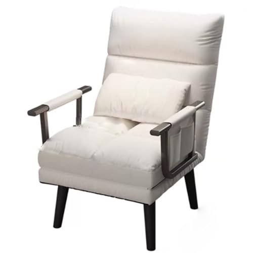 Umwandelbarer Einzel-Sofa-Stuhl, Bett, 5-fach verstellbare Rückenlehne, fauler Klappsessel für Schlafzimmer, Wohnzimmer, Büro – 3-in-1 umwandelbares Schlafsofa & Sofasessel von Generisch