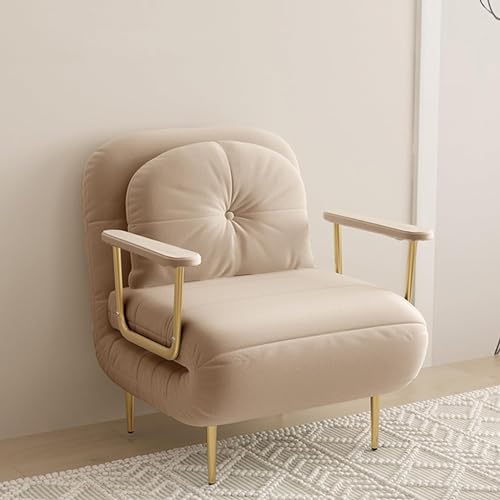 Umwandelbarer Schlafsofa mit verstellbarer Rückenlehne und Kissen, dreifach gefalteter Polstersessel in Weiß. Klappbare Chaiselongue Couch für Freizeit und Entspannung von Generisch