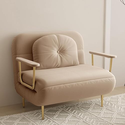 Umwandelbarer Schlafsofa mit verstellbarer Rückenlehne und Kissen, dreifach gefalteter Polstersessel in Weiß. Klappbare Chaiselongue Couch für Freizeit und Entspannung von Generisch