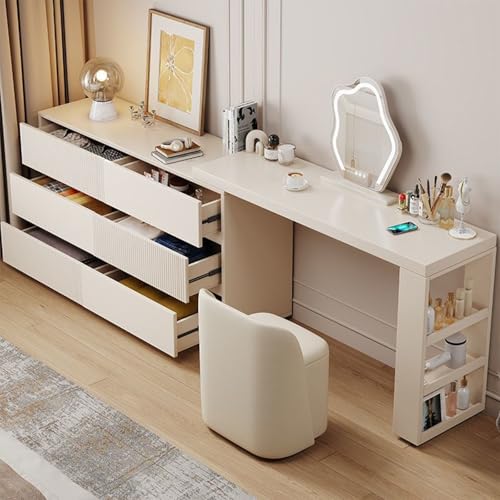 Umwandelbarer Toilettenstuhl mit 6 Schubladen und abgerundeten Ecken, wasserdichtes Wickeltablett für Babyzimmer oder Elternzimmer (100 cm x 40 cm x 75 cm) von Generisch