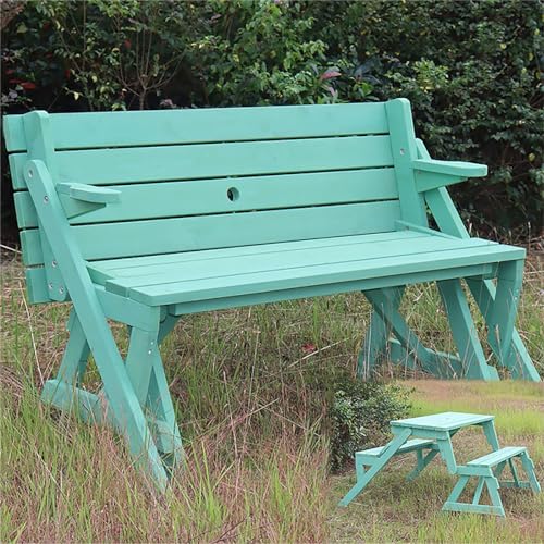 Umwandelbares 2-in-1-Esszimmer-Set für den Außenbereich, zusammenklappbare Picknickbank und Tisch mit Schirmloch für Terrasse, Hinterhof und Garten Umwandelbares 2-in-1-Esszimmer-Set für den Außenbereich, zusammenklappbare Picknickbank und Tisch mit Schirmloch für Terrasse, Hinterhof und Garten von Generisch