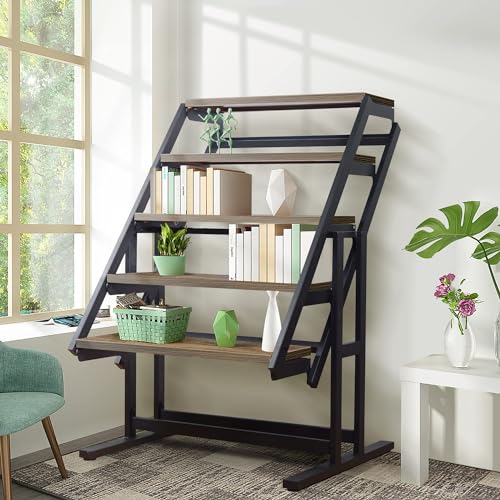 Umwandelbares 2-in-1-Regal zum Tisch, platzsparende Mehrzweck-Möbel für kleine Räume, ideal als Bücherregal, Schreibtisch oder Esstisch in Küche und Esszimmer Umwandelbares 2-in-1-Regal zum Tisch, platzsparende Mehrzweck-Möbel für kleine Räume, ideal als Bücherregal, Schreibtisch oder Esstisch in Küche und Esszimmer von Generisch