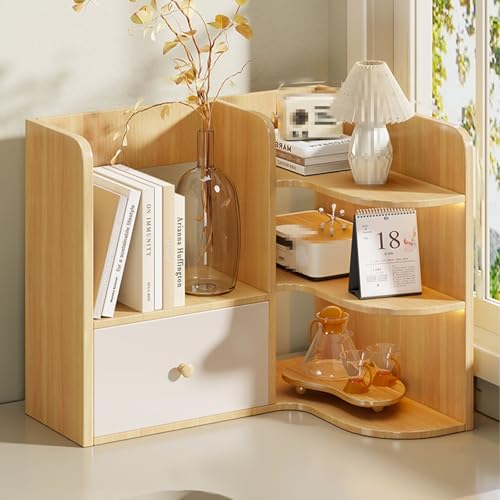 Umweltfreundliches Schreibtischregal aus Holz – verdicktes Präsentationsregal für Zuhause, Büro und Wohnheim – stabiler Holzständer für Bücher und Dekoration Umweltfreundliches Schreibtischregal aus Holz – verdicktes Präsentationsregal für Zuhause, Büro und Wohnheim – stabiler Holzständer für Bücher und Dekoration von Generisch