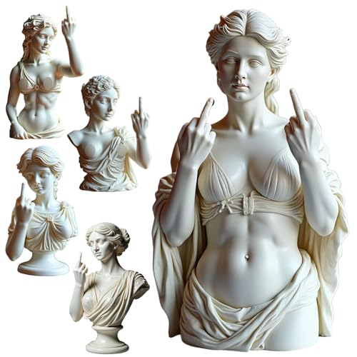 Unapologetic Venus The Middle Finger Statue Bold Modern Art Decor for Home & Office, Rebellisches Geschenk für Frauen & Männer, Harzfigur für Schreibtisch & Regal von Generisch