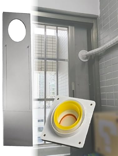 Universal AC Window Vent Kit, verstellbar, Schiebefenster-Dichtungsplatte for den Abluftschlauch tragbarer Klimaanlagen, Zugluftstopper aus Edelstahl(D-10cm,80-100cm/31-39in) von Generisch