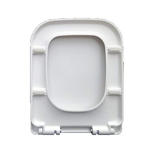 Universeller Toilettensitz, quadratisch, tropfdämpfend, antibakteriell, Harnstoff-Formaldehyd-Harz, oben montierter Toilettendeckel (B 45 x 36 cm) (Farbe: B, Größe: 45 x 36 cm) von Generisch