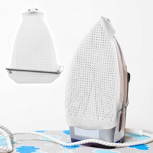 Universelles Bügel-Schutzcover für Kleidung & Möbel | Hitzebeständige Schuhsohlen-Abdeckung | Verhindert Glanzstellen & Brennflecken | Stahlkonstruktion | Einfache Reinigung (Weiß, 0,2 mm Dicke) von Generisch