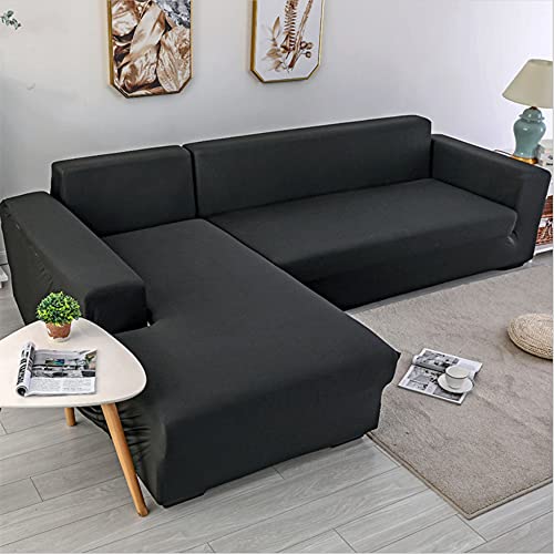 Universelles Stretch-Sofabezug-Set für Eckcouch – 2-Sitzer und 3-Sitzer – Lederschutz – Ganzjahres-Möbelschutz – Schwarz Universelles Stretch-Sofabezug-Set für Eckcouch – 2-Sitzer und 3-Sitzer – Lederschutz – Ganzjahres-Möbelschutz – Schwarz von Generisch