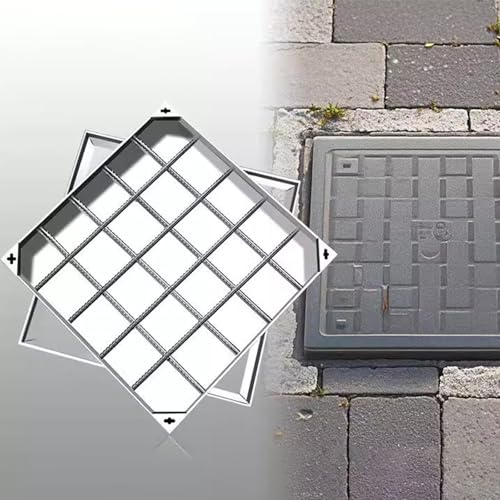 Unsichtbare Edelstahl-Schachtabdeckung und Rahmen, quadratische Abflussabdeckungen für den Außenbereich für Rasen und Auffahrt, Inspektionskammerdeckel Unsichtbare Edelstahl-Schachtabdeckung und Rahmen, quadratische Abflussabdeckungen für den Außenbereich für Rasen und Auffahrt, Inspektionskammerdeckel von Generisch