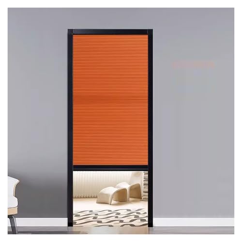 Unsichtbare Falttür mit Wabenstruktur, kein Bohren, Schiebetüren, innen für Schränke, Türen, Küche, Schlafzimmer, Wohnzimmer, Waschküche, Raumteiler, einziehbares Tor, Orange, 99 x 203 cm (99 x 203 cm von Generisch
