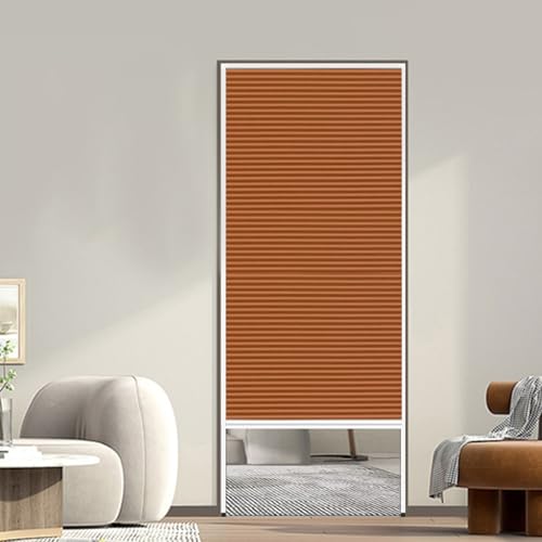 Unsichtbare Verdunkelung Faltschiebetür für Schlafzimmer Kleiderschrank Vertikaler Raumteiler ohne Bohren Installation Verstellbarer Sichtschutz Gelb 68x8cm von Generisch