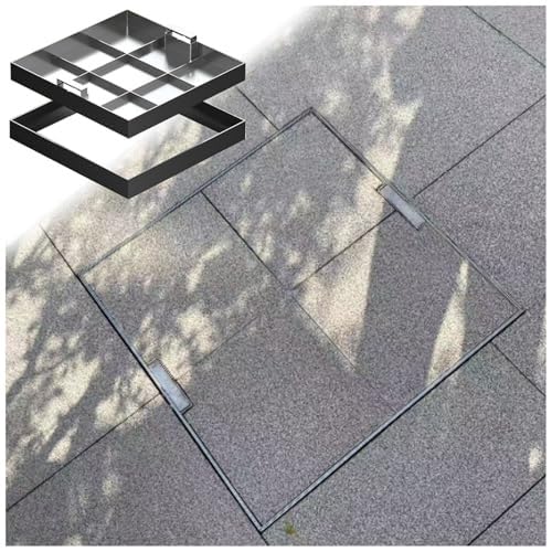 Unsichtbare quadratische Kanalabdeckung Edelstahl Inspektionskammerdeckel mit einziehbaren Griffen 96 x 96 cm Schachtabdeckung für Garten und Schulwege Unsichtbare quadratische Kanalabdeckung Edelstahl Inspektionskammerdeckel mit einziehbaren Griffen 96 x 96 cm Schachtabdeckung für Garten und Schulwege von Generisch