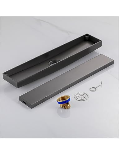 Unsichtbarer Bodenablauf mit langem Streifen und Wasserführung, große Abflussrinne aus Edelstahl 304 for Deodorant, linearer Duschablauf mit Neigung, for Duschraum/Toilette(Middle hole,5.5x50x2.5mm) von Generisch
