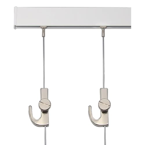 Unsichtbares Galerie-Set zum Aufhängen, selbstklebendes Seil-Kunst-Display-System für Poster, Leinwände und Kunstwerke, inklusive 1 m Schiene, 1,5 m Kabel und 1 Haken, perfekter Bilderrahmen-Aufhänger Unsichtbares Galerie-Set zum Aufhängen, selbstklebendes Seil-Kunst-Display-System für Poster, Leinwände und Kunstwerke, inklusive 1 m Schiene, 1,5 m Kabel und 1 Haken, perfekter Bilderrahmen-Aufhänger von Generisch