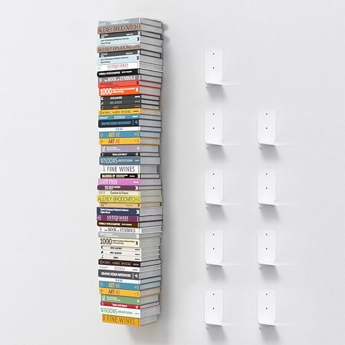 Unsichtbares Wandregal Schwebende Bücherregale für Bücher Verdecktes Metall-Bücherregal für Schlafzimmer Büro Küche - Modern Weiß Etagere (2er Set) von Generisch