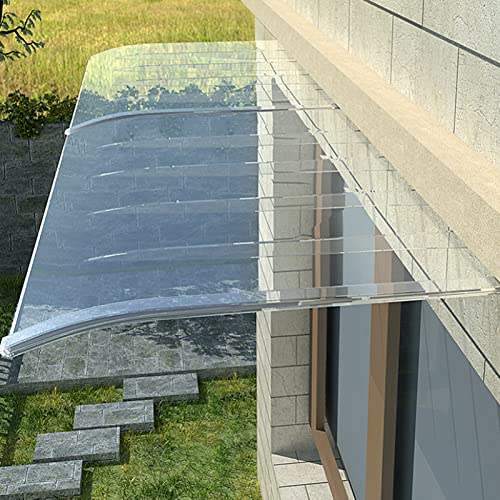 Unsichtbares gebogenes Türvordach Solar Fenstermarkise Transparente Polycarbonat-Abdeckung für Eingang/Fenster Wetterschutz Stilvolles Design 50x220cm von Generisch