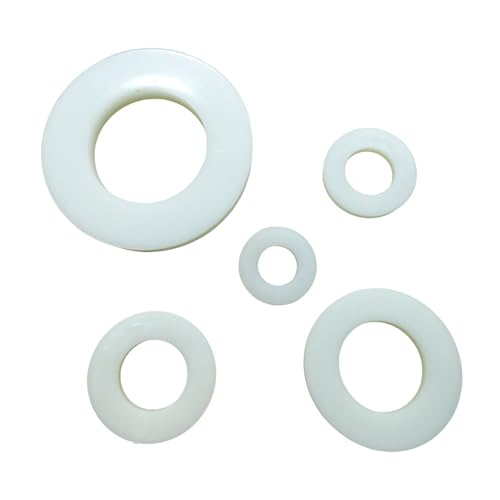 Unterlegscheibe DIN 125 Polyamid, Größe M24 (Ø Loch 25mm) - 5 Stück| 13 verschiedene Größen und Mengen wählbar|Beilagscheiben Karosseriescheiben Kunststoff Unterlegscheibe Schrauben und Muttern von Generisch