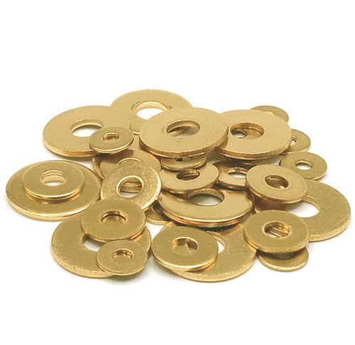 Unterlegscheiben DIN 9021 - Messing U-Scheiben - große Beilagscheibe gelb (M5, 10 Stück) von Generisch