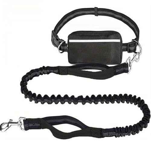 Upliftjoys Hands Free Dog Leash with Zipper Pouch, Upliftjoys Dog Leash, Dual Padded Handles Running Leashs, Retractable Dogs Leashes for Small＆Large Dogs(Black,1 Leash) von Generisch