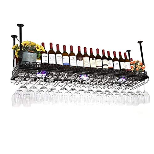 Upside Down Weinregal – einfacher Eisen-Hängeglashalter für Deckendekoration, ideal für Bars, Restaurants und Küchen, Schwarz, 60 x 35 cm Upside Down Weinregal – einfacher Eisen-Hängeglashalter für Deckendekoration, ideal für Bars, Restaurants und Küchen, Schwarz, 60 x 35 cm von Generisch
