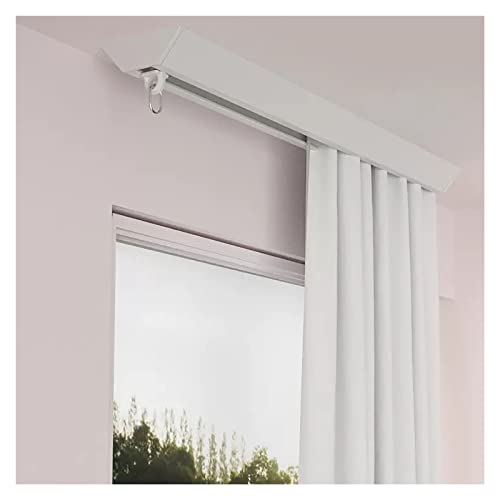 V-förmiges Deckenhalterungsvorhangschienen-Set – extra dünn, leise, Raumteilerstange für Balkon-Trennwand, nahtlose Installation oben, 1,5 m, Weiß von Generisch
