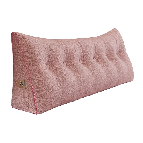 VERCART Kopfende Großes Rückenkissen, Bequemes Lesekissen und Rückenteil im Bett, 2 in 1 Rückenlehne und Kopfkissen, Langes XXL Kissen für Sofa, Couch, Wand und Polster Samt Rosa 180cm von Generisch