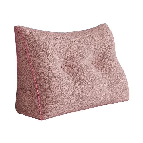 VERCART Kopfende Großes Rückenkissen, Bequemes Lesekissen und Rückenteil im Bett, 2 in 1 Rückenlehne und Kopfkissen, Langes XXL Kissen für Sofa, Couch, Wand und Polster Samt Rosa 60cm von Generisch