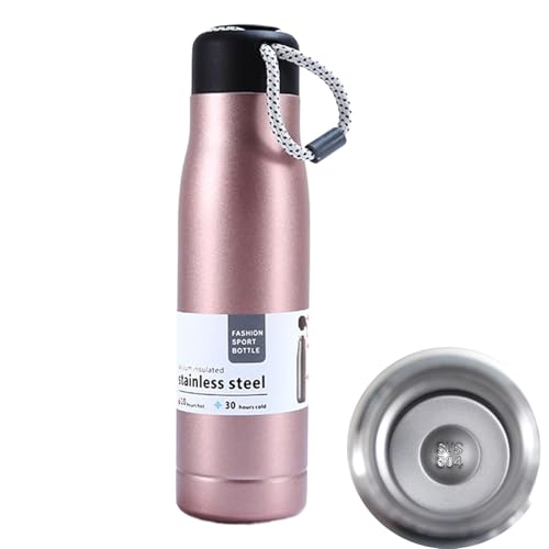 Vakuumisolierter Becher – 304 Edelstahl Thermobecher | Bergsteigen Sport Wasserkocher | Wasserkocher Auto Therms Becher | Tragebecher für Kampagne | Auslaufsichere Sportflasche mit Trageseil von Generisch
