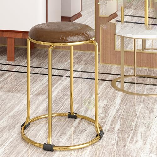 Vanity Hocker Stuhl mit Stahlrahmen, stapelbares Design für mehr Stabilität und Komfort, ideal für Badezimmer und Schlafzimmer von Generisch