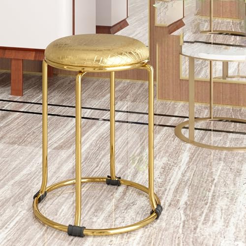 Vanity Hocker Stuhl mit Stahlrahmen, stapelbares Design für mehr Stabilität und Komfort, ideal für Badezimmer und Schlafzimmer von Generisch