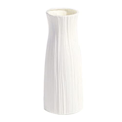Vasen für Blumen, Tischmittelstücke, Blumenvase Plastik Nordic Vase Moderne dekorative Vase für Wohnzimmer Büro Hochzeitsdekoration Weiß weiß von Generisch